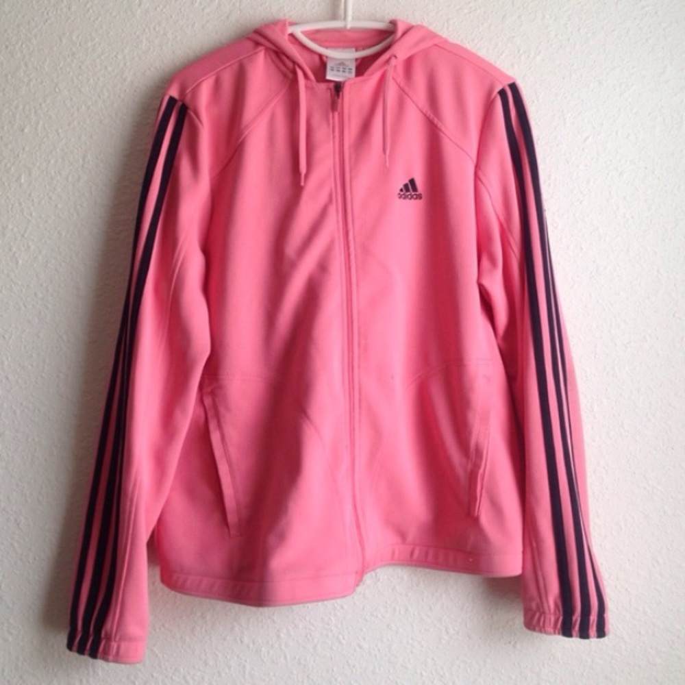 Rare pink and black stripes Adidas jacket